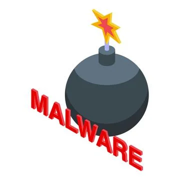 Malware bomb icon, isometric style Stock-Illustration