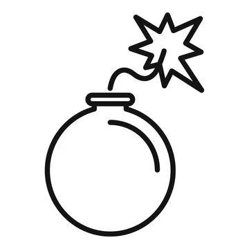 Malware bomb icon outline vector. Error threat Illustrazione stock