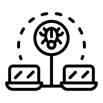 Malware bug icon, outline style 스톡 일러스트