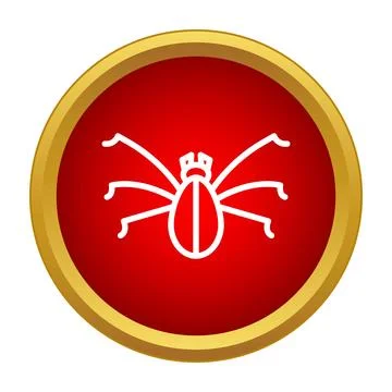 Malware bug icon in red gold circle イラスト素材
