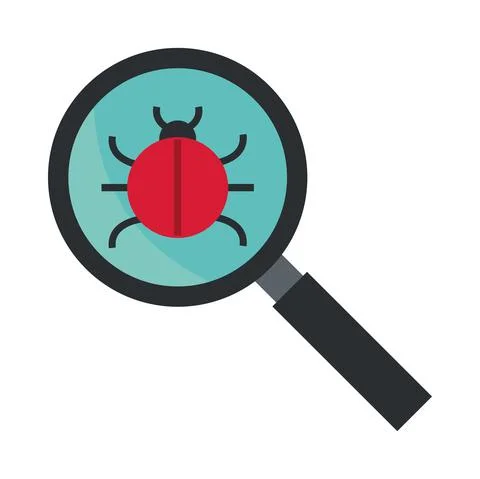 Malware bug with magnifier Stockillustratie