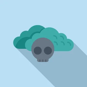 Malware cloud data icon flat vector. Virus error Stock Illustration