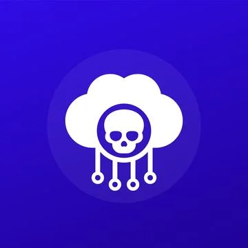 Malware in cloud icon for web and apps 스톡 일러스트