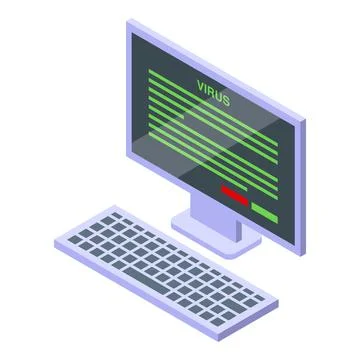 Malware computer icon, isometric style Illustrazione stock