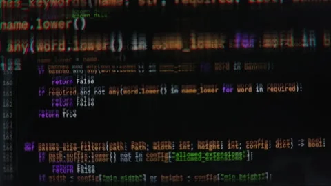 Malware computer source code text generating with broken lines glitch bugs... Vídeos de archivo 344889216