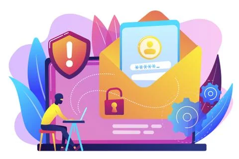 Malware computer virus concept vector illustration. Illustrazione stock