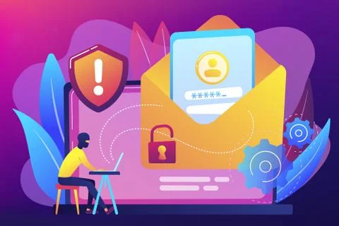 Malware computer virus concept vector illustration. Stock Illustration
