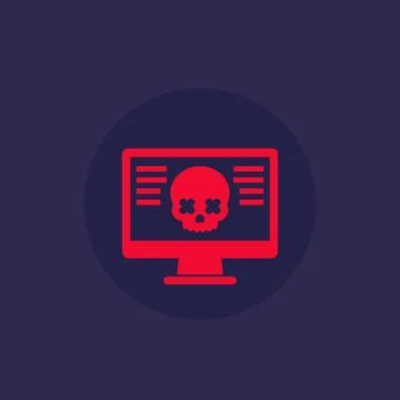 Malware, computer virus, cyber attack icon イラスト素材