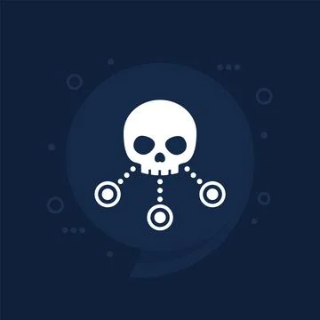 Malware, computer virus icon, vector Illustrazione stock
