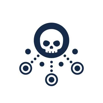 Malware, computer virus icon on white Illustrazione stock