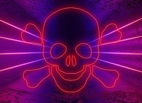 Malware concept. A virus program. 3d, render, 库存插图