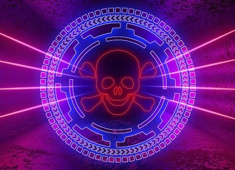 Malware concept. A virus program. 3d, render, 库存插图