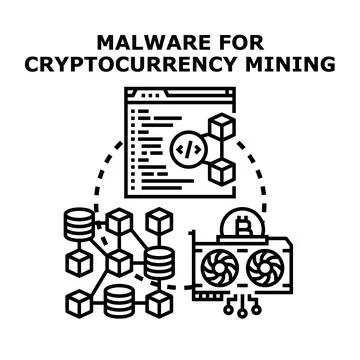 Malware for cryptocurrency mining vector concept illustration Stock Illustration