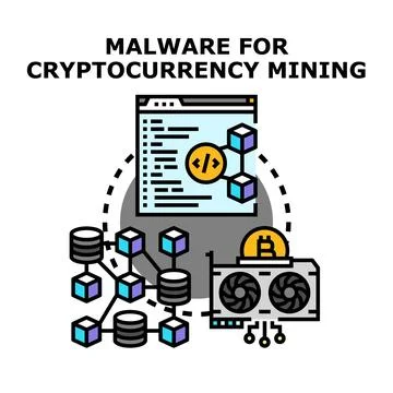 Malware for cryptocurrency mining vector concept illustration Illustration