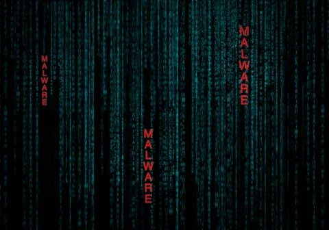 Malware cyber background as concept of data security protection 스톡 일러스트