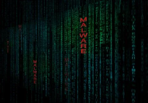 Malware cyber background as concept of data security protection Stock Photos