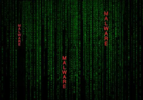 Malware cyber background as concept of data security protection Stock Photos