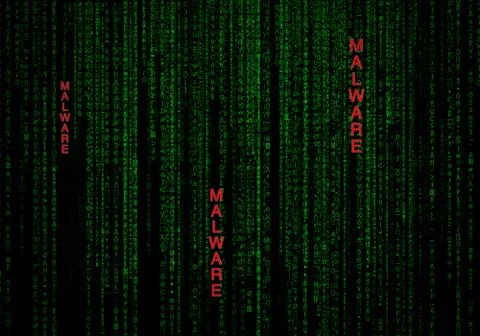 Malware cyber background as concept of data security protection Stock Photos