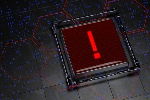 Malware. Danger symbol. Computer Hacked Error Concept. oncept of attention Stock-Fotos