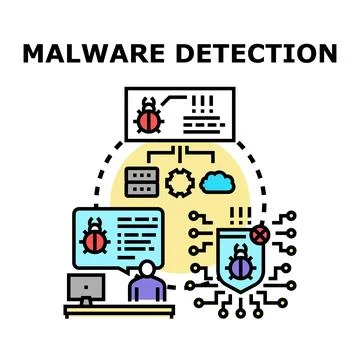 Malware detecting and protecting digital network system Stock Illustration