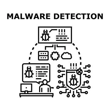 Malware detecting and protecting digital network system Stock Illustration