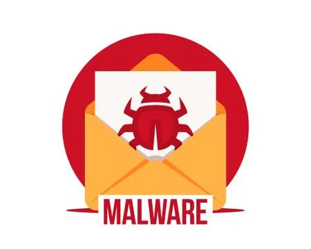 Malware by email vector icon Stock Illustration