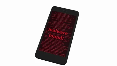 Malware found on your mobile phone motion graphics. Virus found animation. Dange Stock Footage 247756635