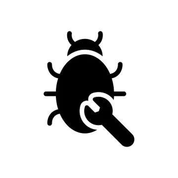 Malware glyph flat icon Illustrazione stock