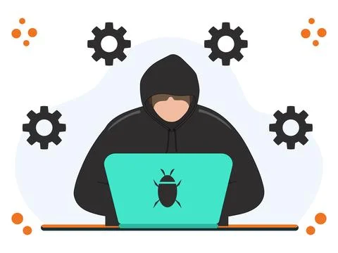 Malware Hunter Concept Illustration Stock Illustration