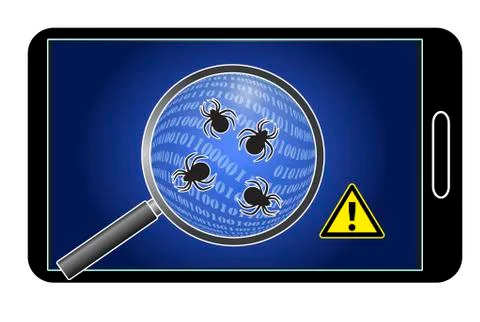 Malware infected Smartphone 스톡 일러스트