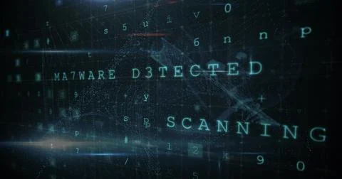 Malware infiltration puts security at risk 4k Stock Illustration