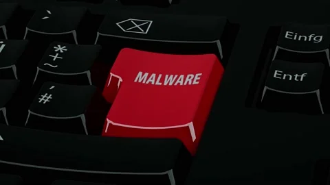Malware in keyboard enter button 4K Stock Footage 145836932