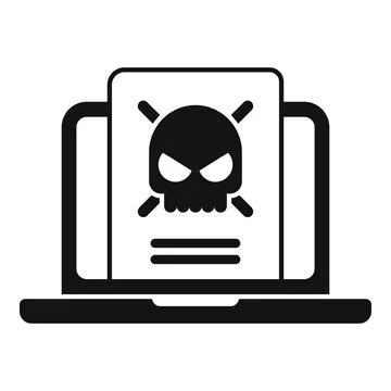 Malware laptop icon simple vector. Virus error Illustrazione stock