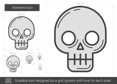 Malware line icon Illustrazione stock