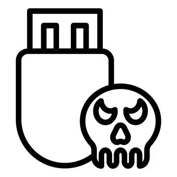 Malware line icon vector illustration isolated on white background Stock Illustration