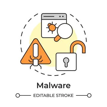 Malware multi color concept icon Illustrazione stock