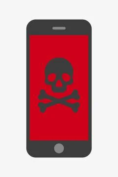 Malware notification on mobile phone. Vector icon Stock Illustration