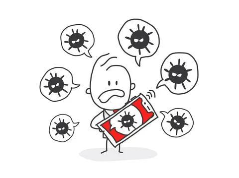 Malware notification on smartphone notice vector. Stock Illustration