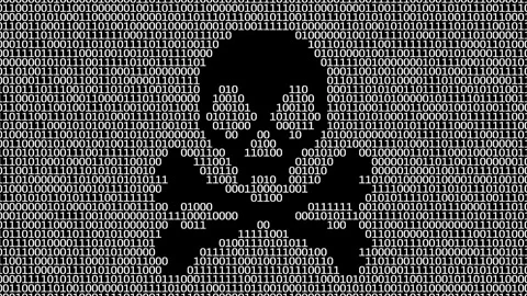 Malware program. Binary code Stock Footage 196291469