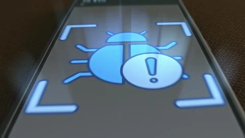 Malware Protection themed graphic presentation on smartphone Stock Footage 303427187