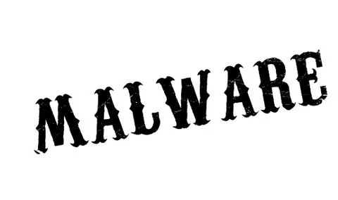Malware rubber stamp Illustrazione stock