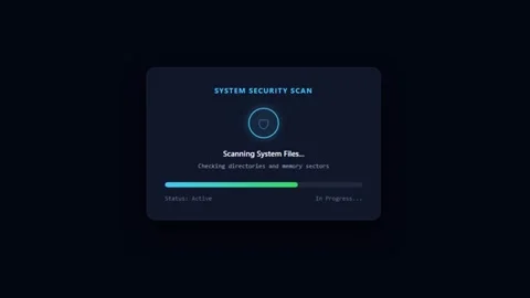 Malware scan progress animation with system security scan and active progre.. Stock Footage 343507770