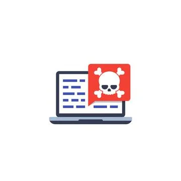 Malware, security threat in code, vector icon Stock Illustration