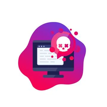 Malware, security threat, vector icon Illustrazione stock