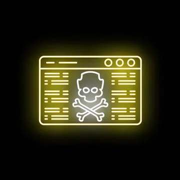 Malware skull and crossbones warning in browser interface 스톡 일러스트