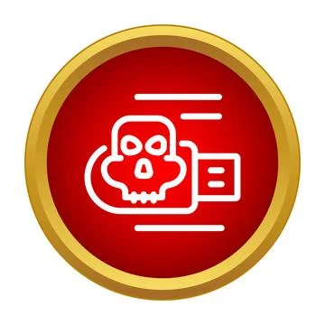 Malware skull icon on usb flash drive Stock-Illustration