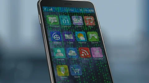 Malware on the smartphone Stock Footage 90194179