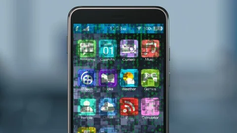 Malware on the smartphone Stock Footage 90483988