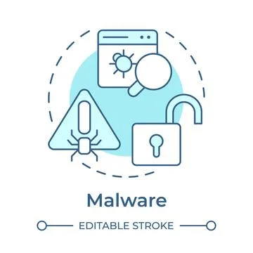 Malware soft blue concept icon Stockillustratie