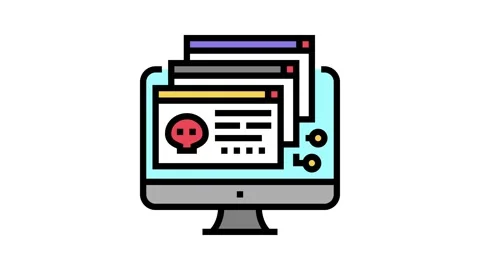 Malware software color icon animation Stock Footage 224011926
